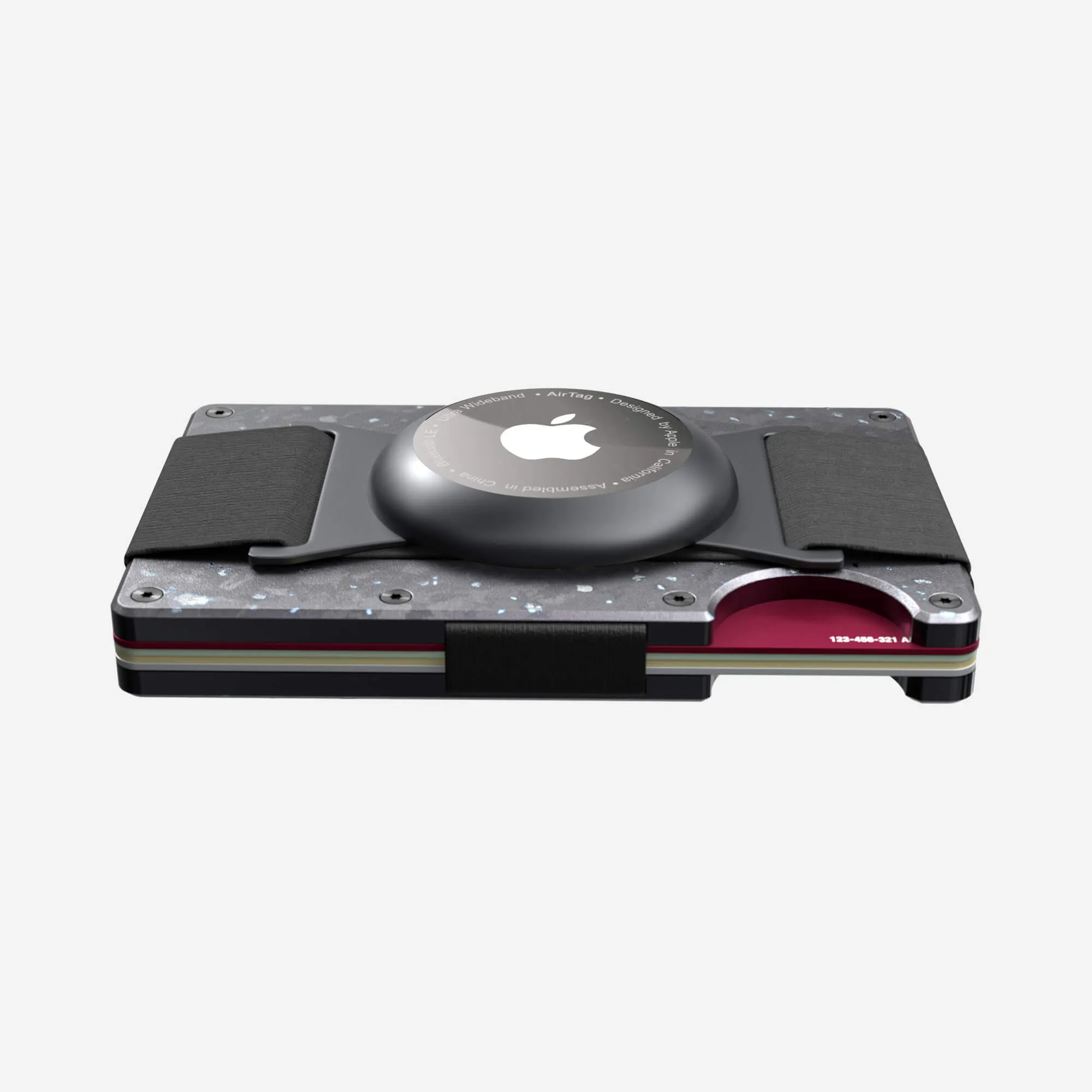 AirTag Cash Strap Wallet (Nero/Argento)