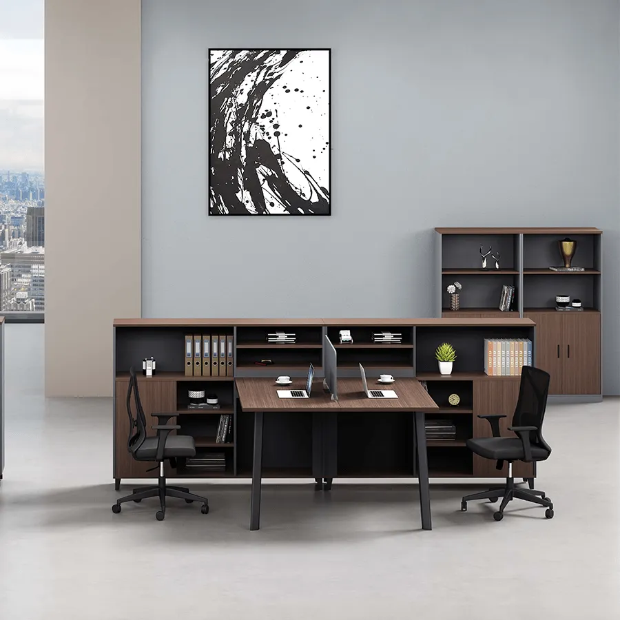 Alice 2S Desk with Side Storage Cabinet