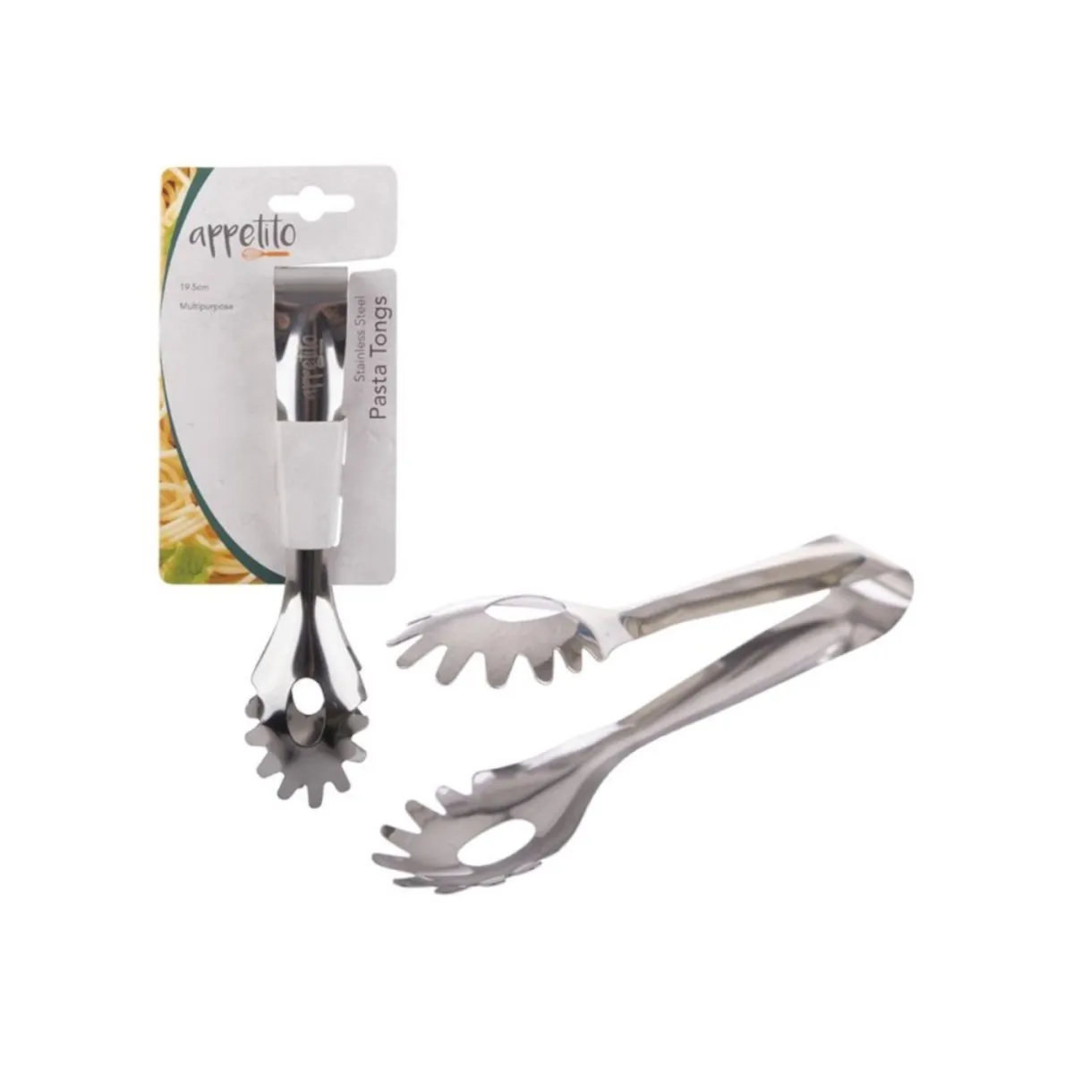 Appetito Pasta Tongs Stainless Steel 19.5cm