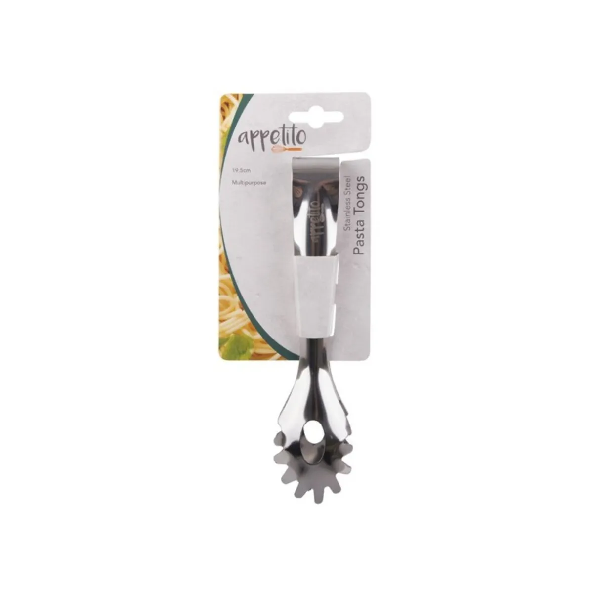 Appetito Pasta Tongs Stainless Steel 19.5cm