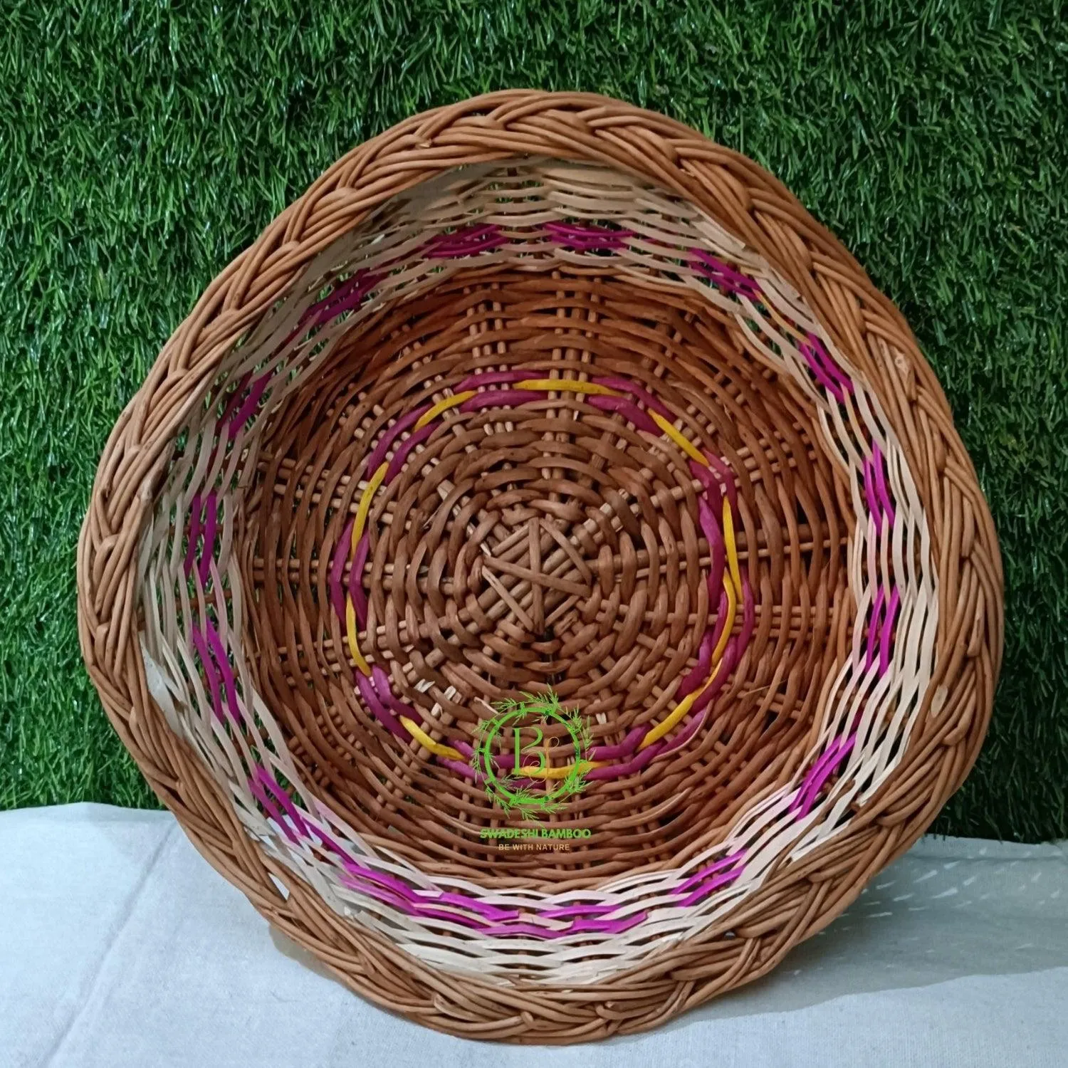 Bamboo fruit and flower basket 12"