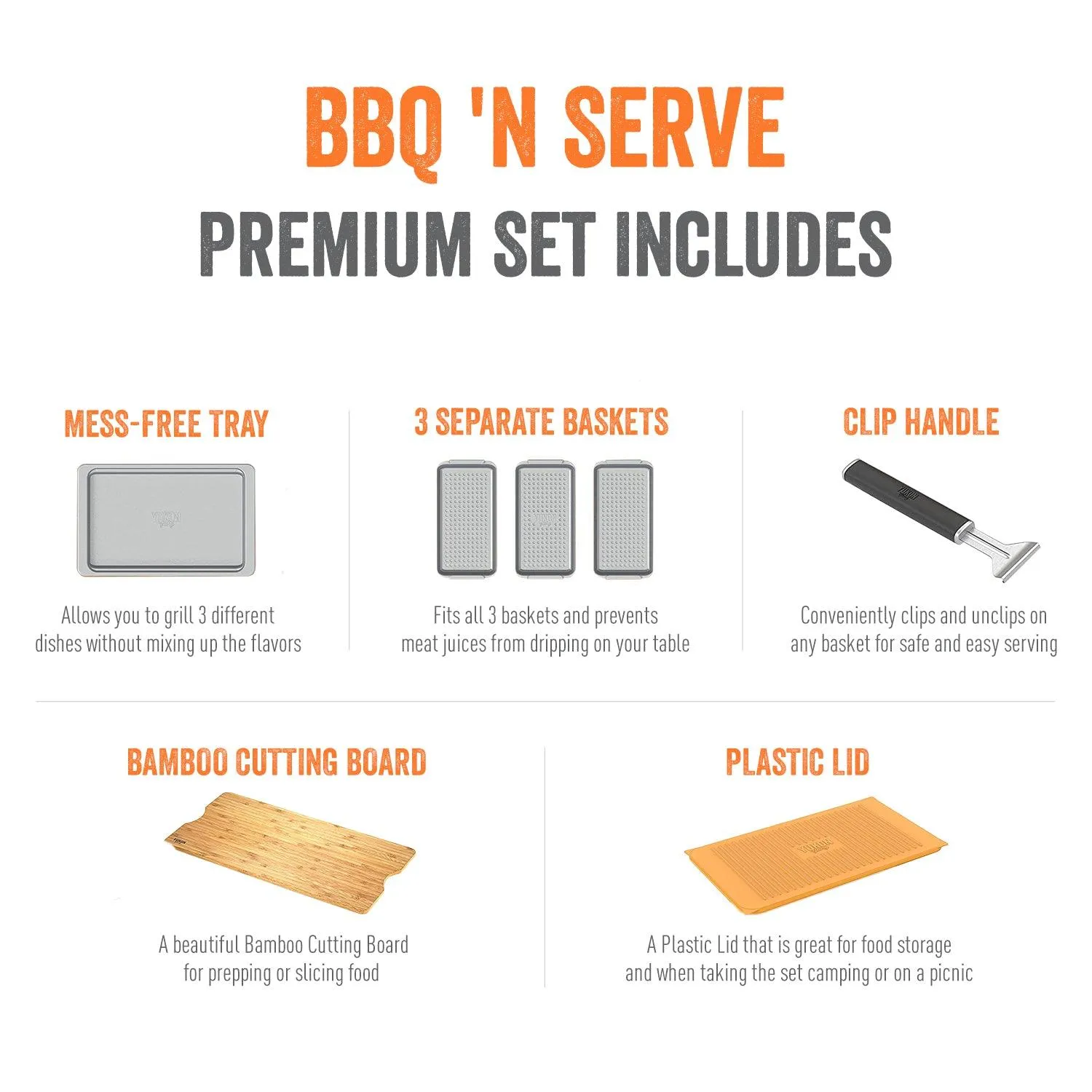 BBQ 'N Serve™ Premium Basket Set: 7 Piece