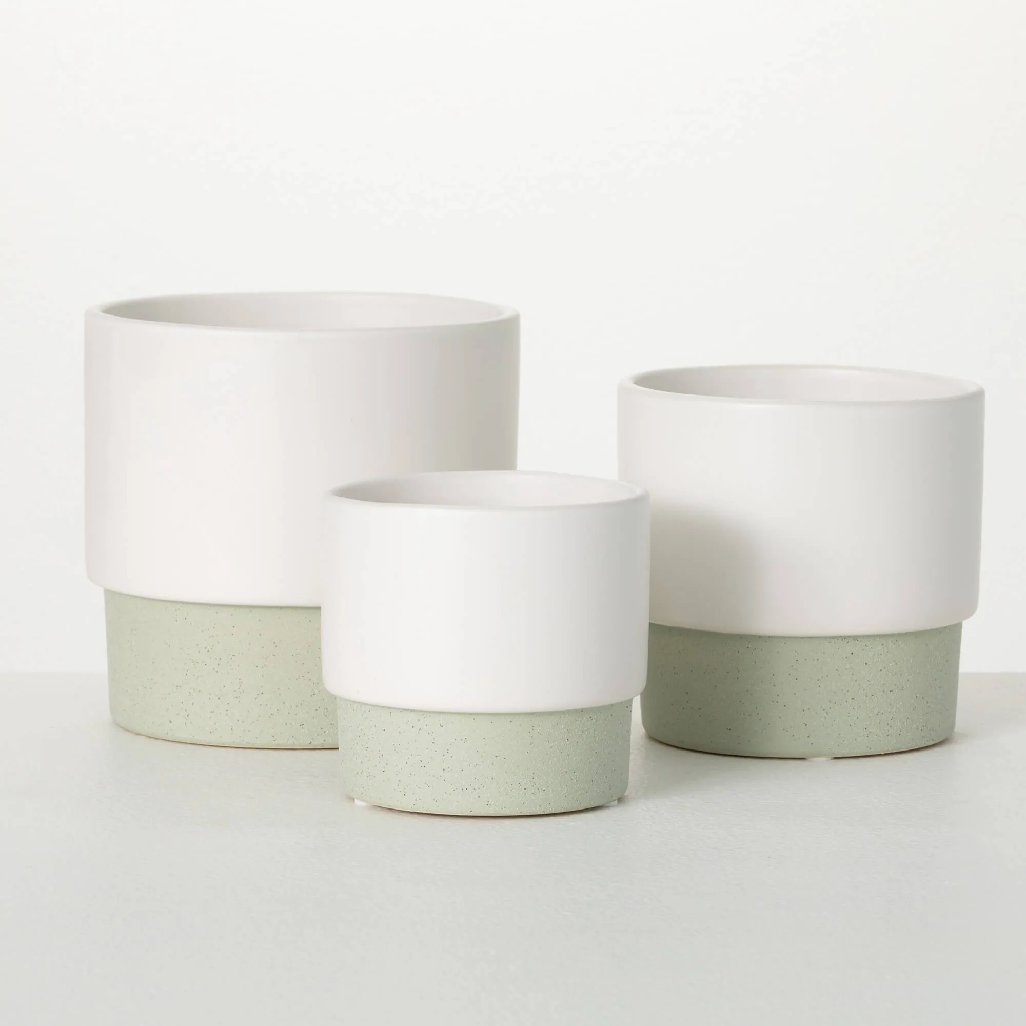 Ceramic Rimmed Two-Toned Pots