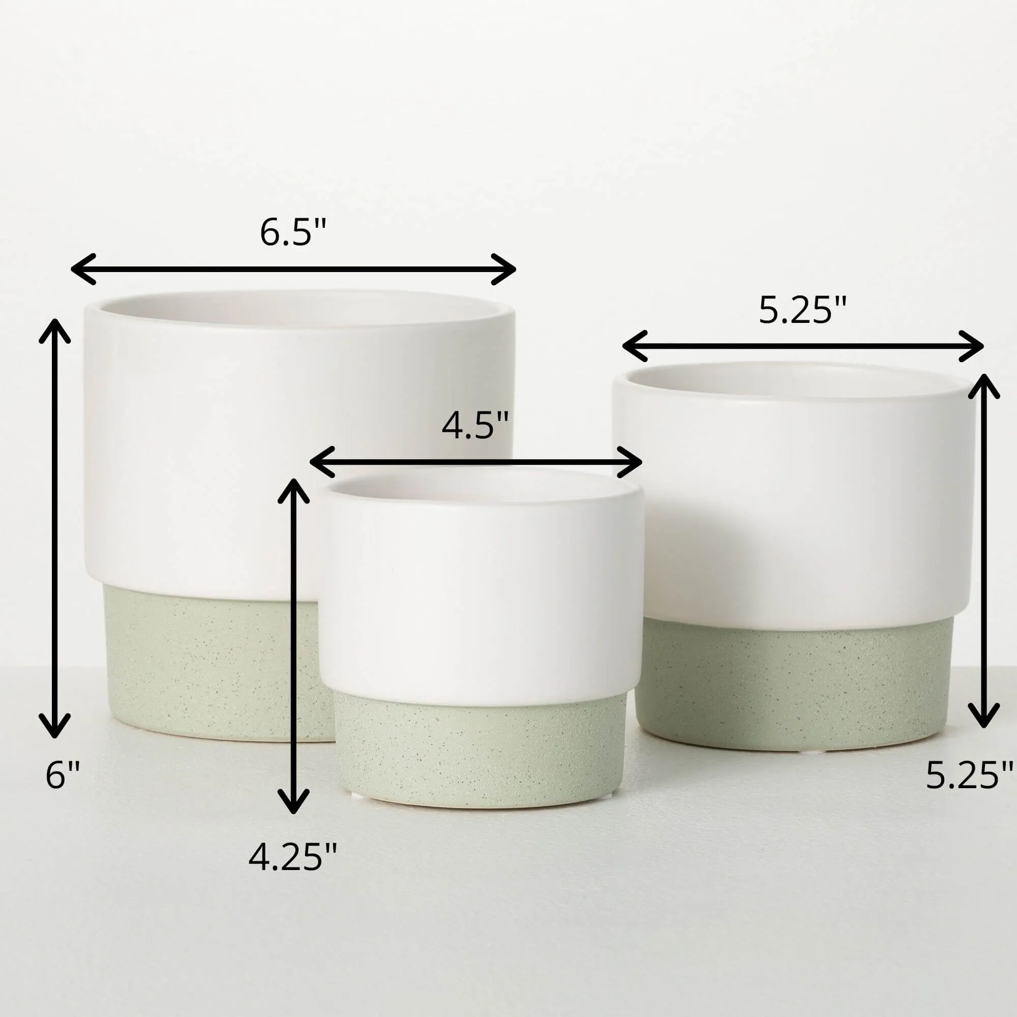 Ceramic Rimmed Two-Toned Pots