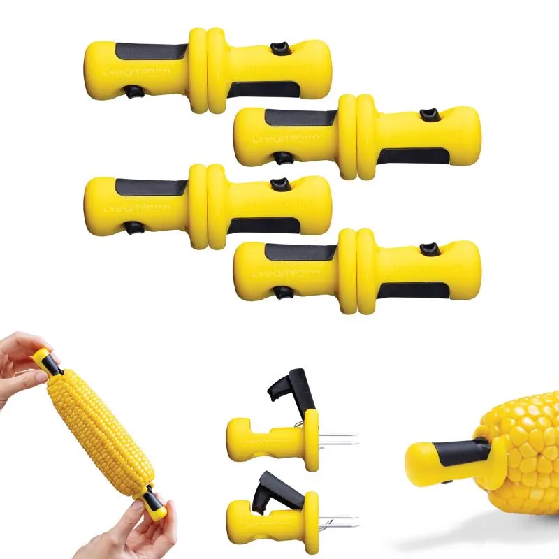 Dreamfarm Lockorns Yellow Polypropylene/Stainless Steel Corn Cob Holders