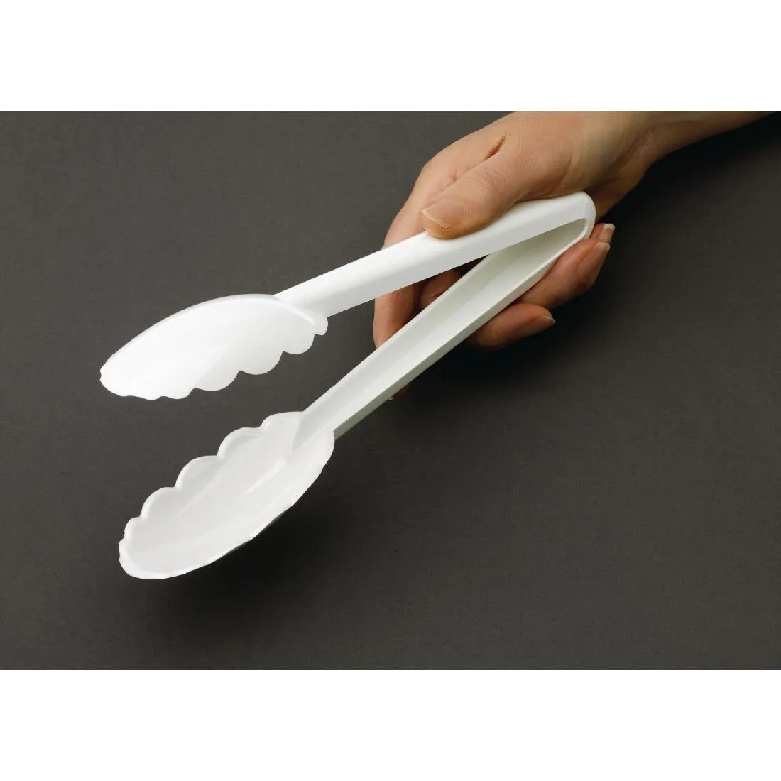 FA896 Matfer Bourgeat Exoglass Tongs White 9"