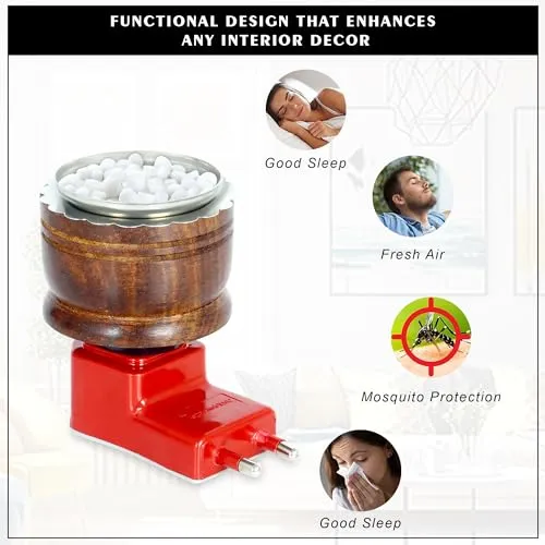 GLUN® Multipurpose Camphor and Essential Oil Burner, Aroma Diffuser Burner for Fragrance with Switch On/Off Button Pack of 1