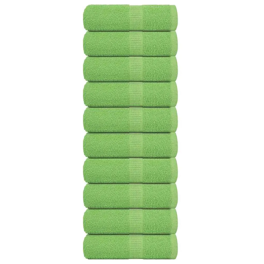 Guest Towels 10 pcs Apple Green 30x50 cm 360 gsm 100% Cotton