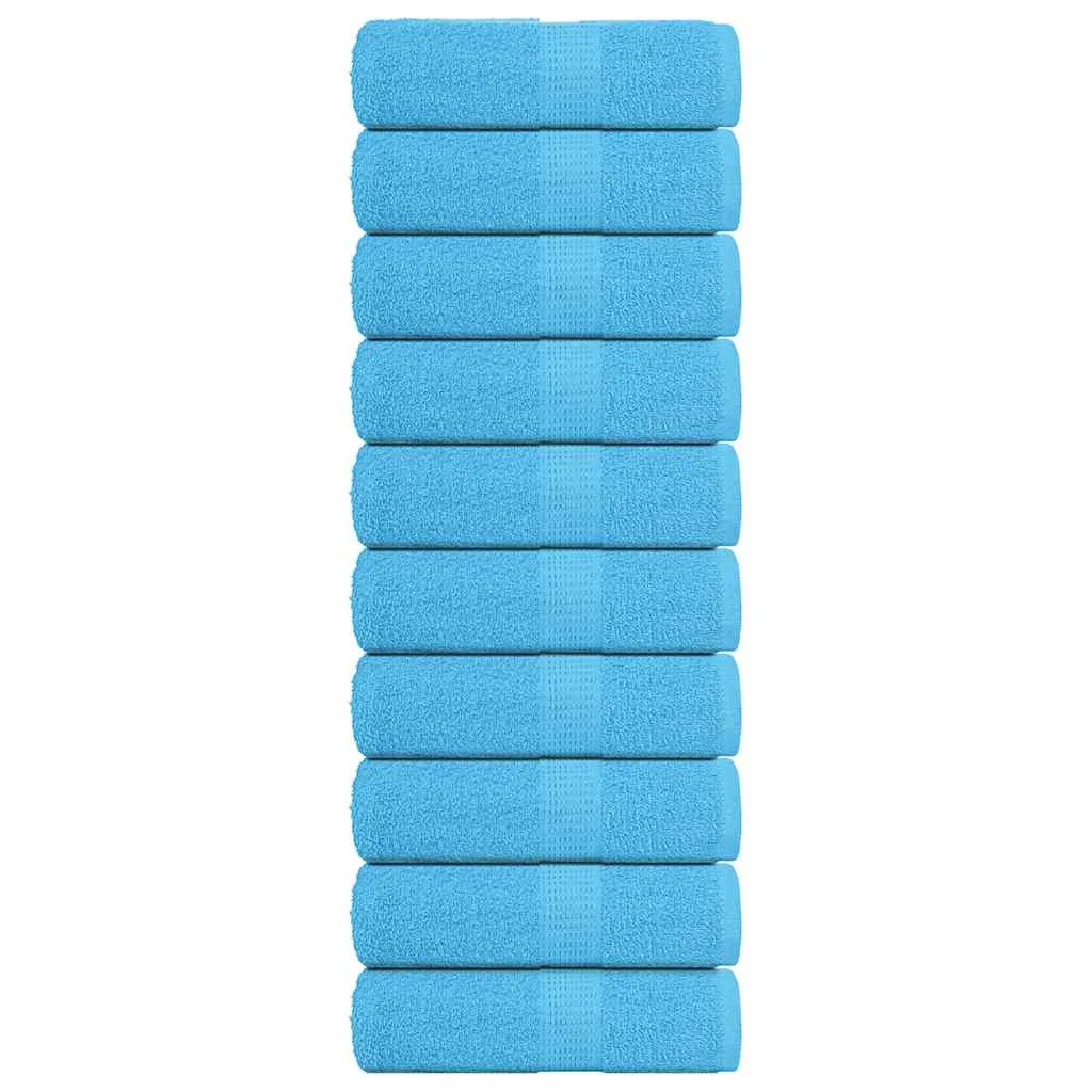 Guest Towels 10 pcs Turquoise 30x50 cm 360 gsm 100% Cotton
