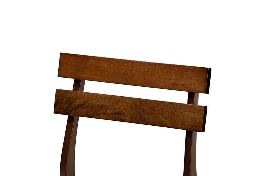 Homer Light Beige Fabric Upholstered/Walnut Brown Finished Wood 5pcs Dining Set, Rectangular Table top