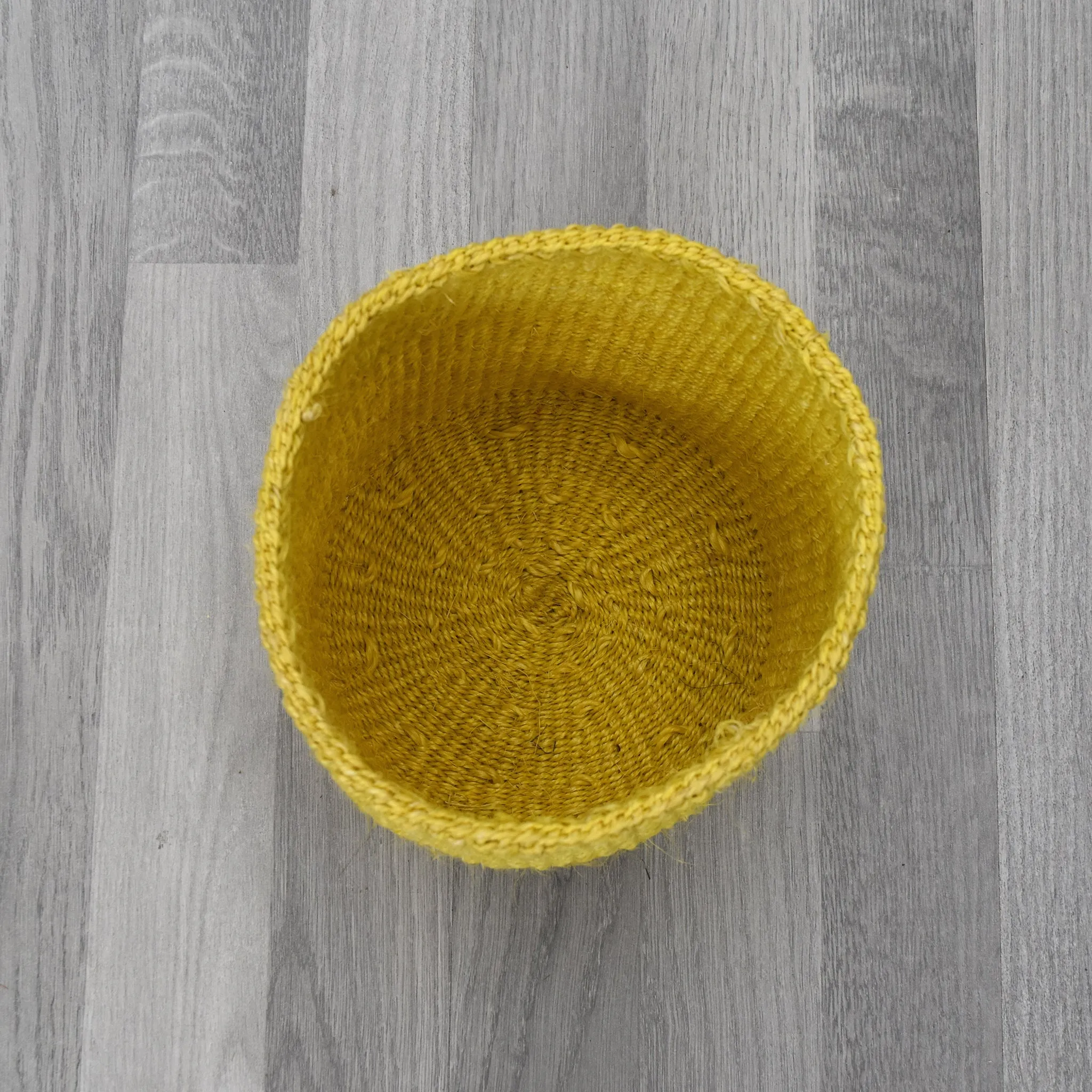 Kenyan Basket - Yellow Sisal Basket 011
