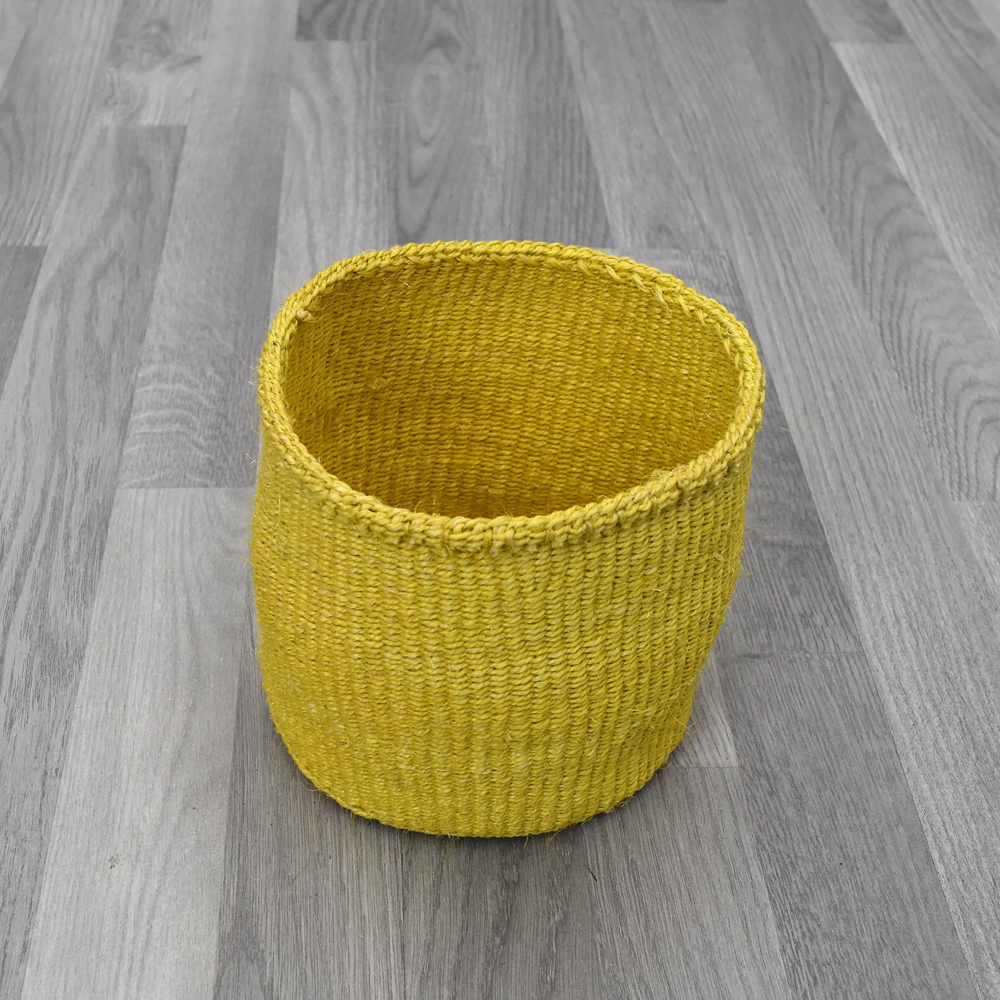 Kenyan Basket - Yellow Sisal Basket 011