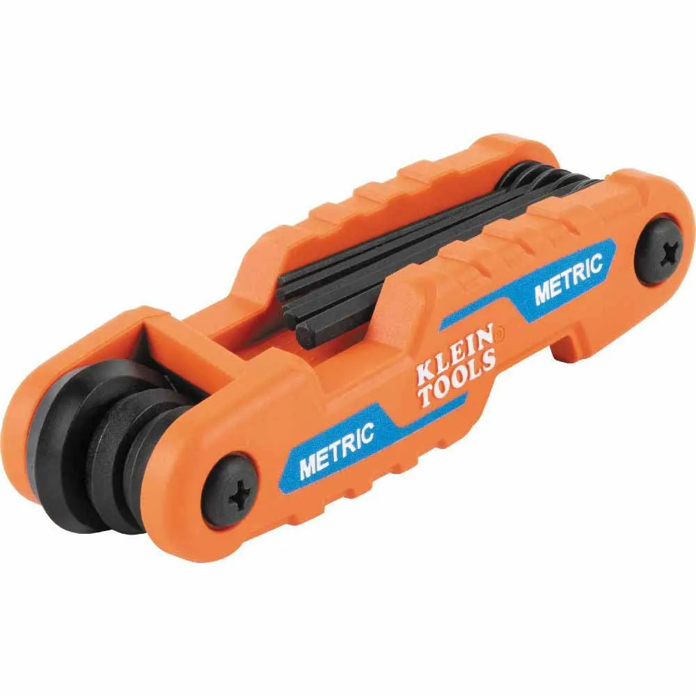 Klein 70543 Compact Folding Hex Key Set, 25-Key, SAE, Metric, TORX Sizes, 3-Piece