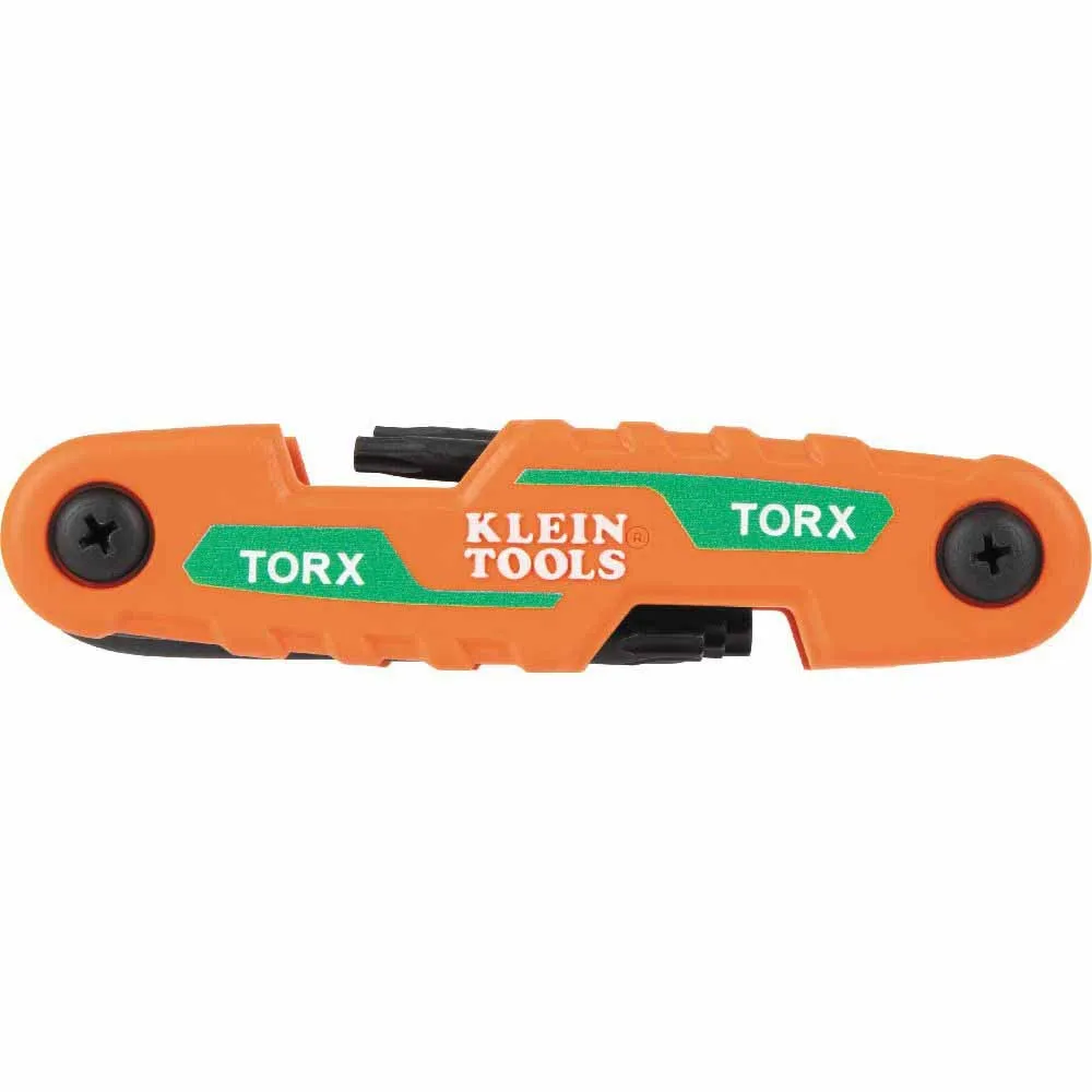 Klein 70543 Compact Folding Hex Key Set, 25-Key, SAE, Metric, TORX Sizes, 3-Piece