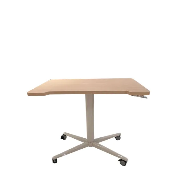 Mobile Single Pole Pneumatic Adjustable Desk