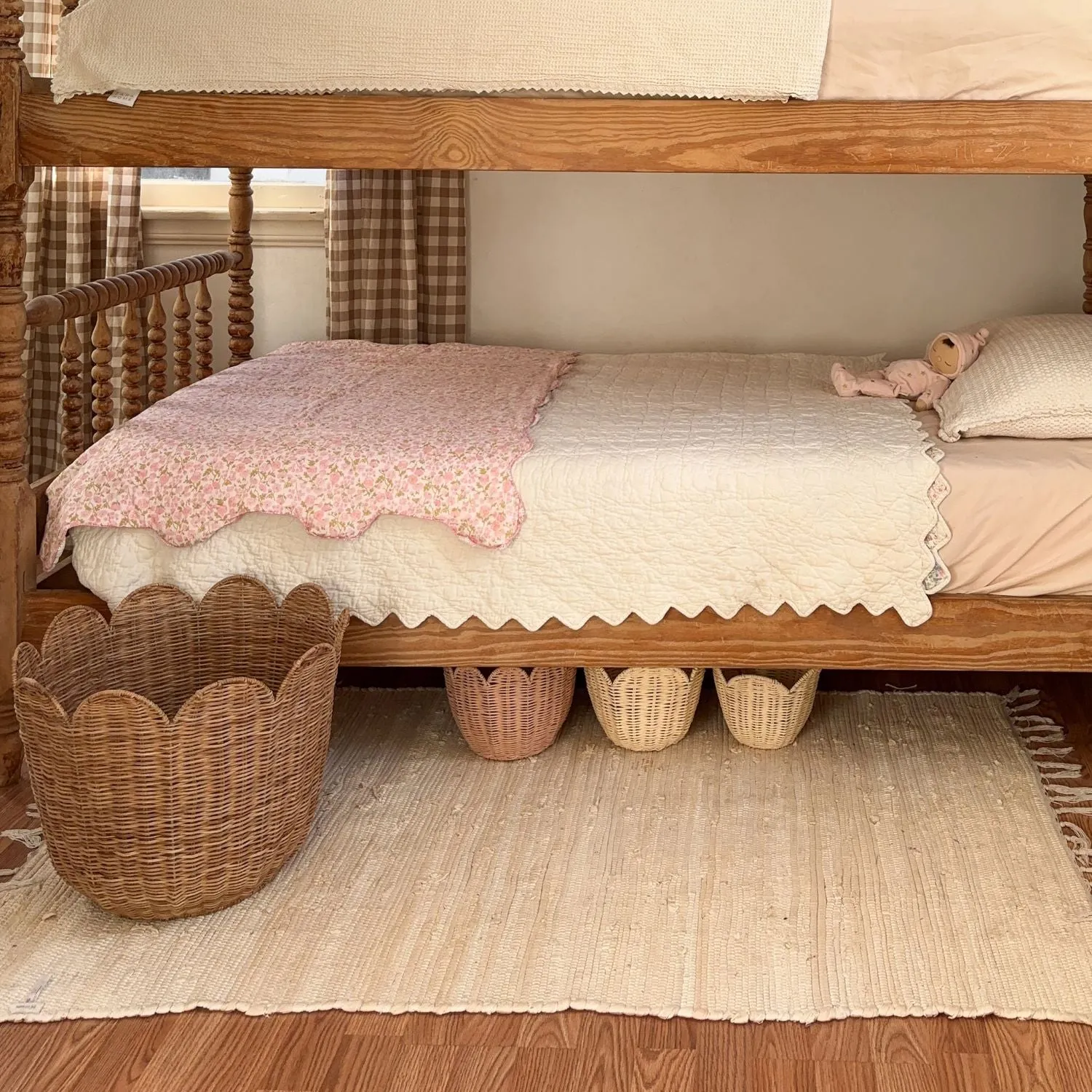 Olli Ella Rattan Tulip Basket - Natural