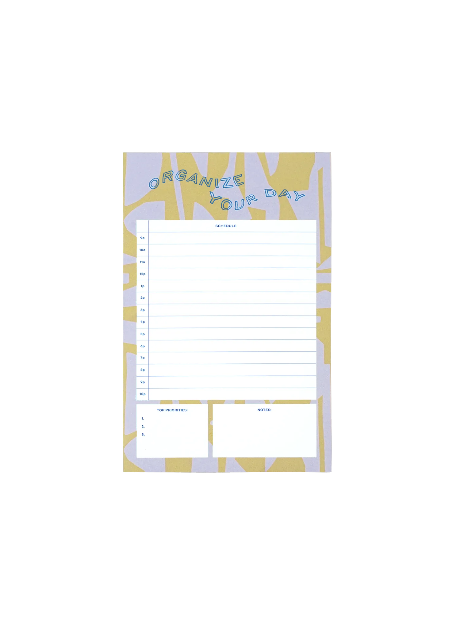 Organize Your Day Notepad
