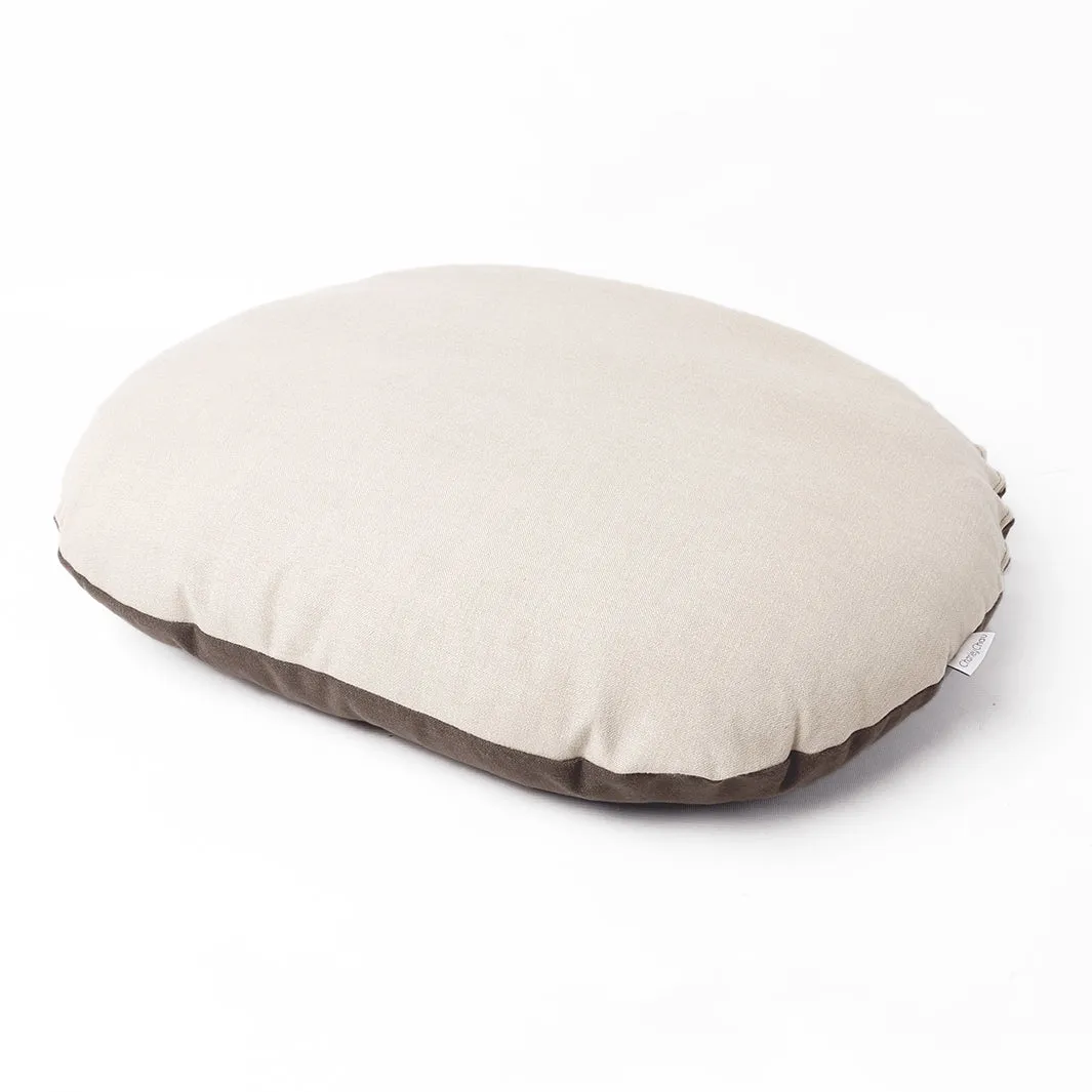 Oval Natural Rattan Dog Basket & Reversible Mattress Set