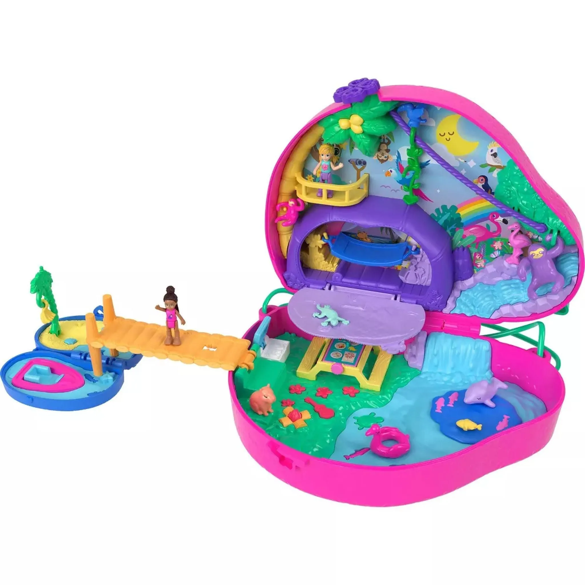 Polly Pocket Sloth Family 2-In-1 Wearable Compact