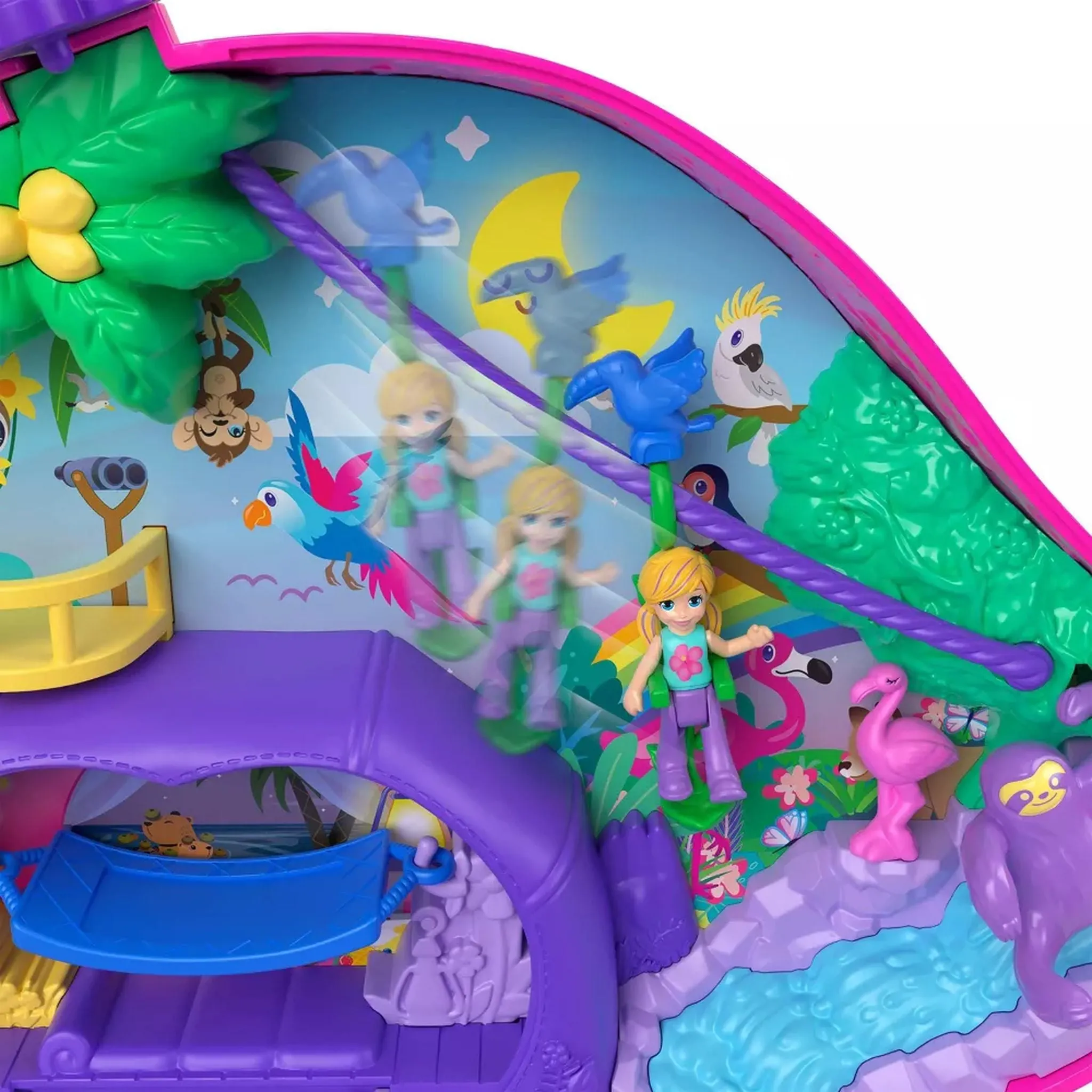 Polly Pocket Sloth Family 2-In-1 Wearable Compact