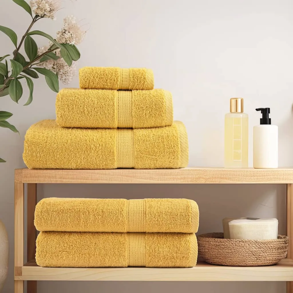 Premium Sauna Towels 2pcs Gold 80x200cm 600gsm 100% Cotton