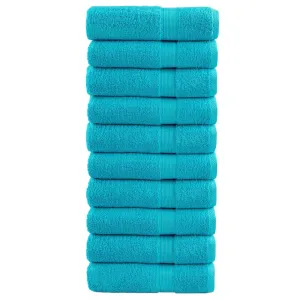 Premium Shower Towels 10 pcs Turquoise 70x140 cm 600 gsm 100% Cotton