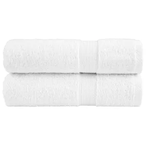 Premium Shower Towels 2pcs White 70x140cm 600gsm 100% Cotton