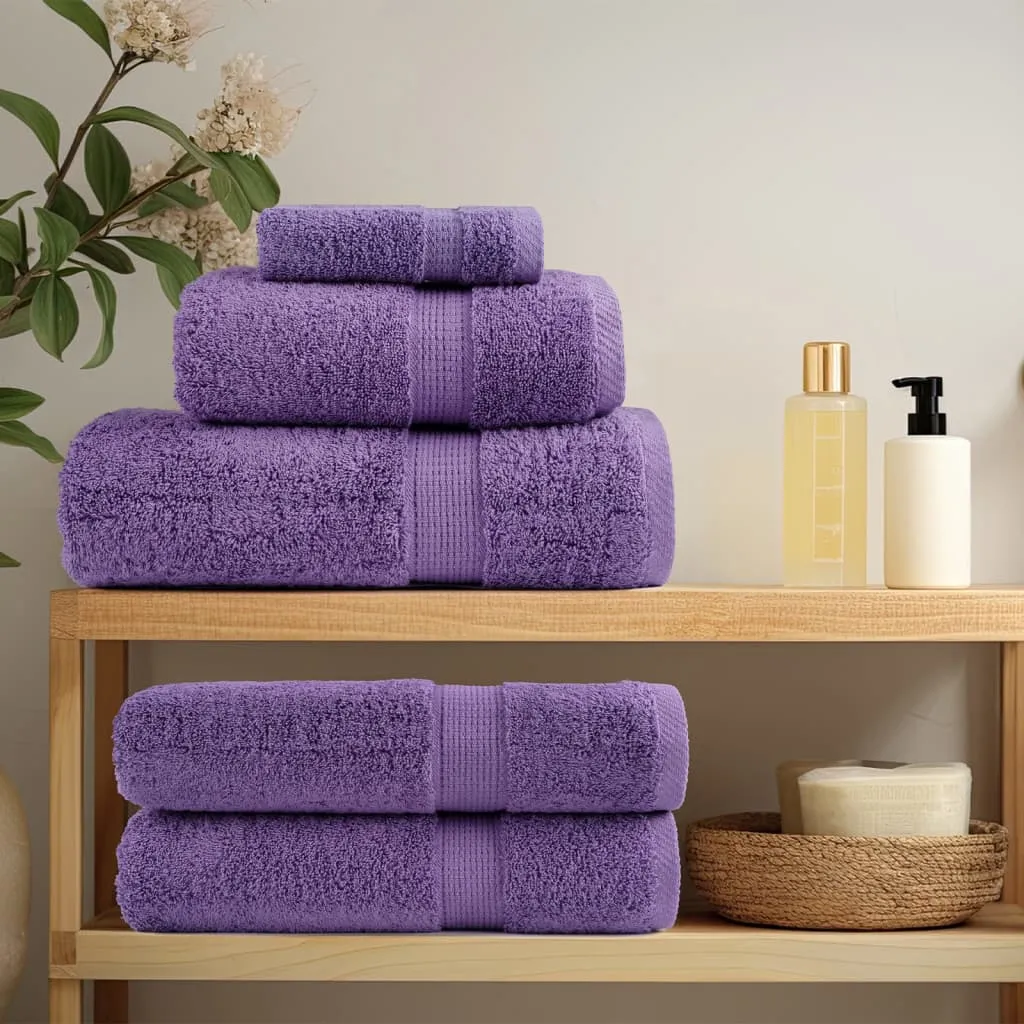 Premium Washcloths 2 pcs Purple 30x30 cm 600 gsm 100% Cotton