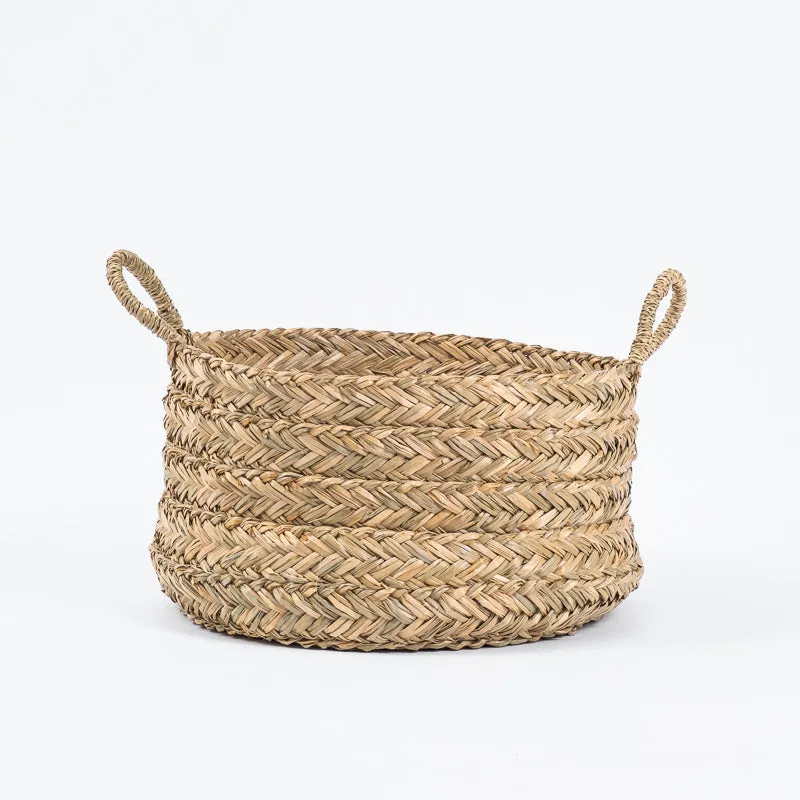 Round Seagrass Basket with Loop Handle