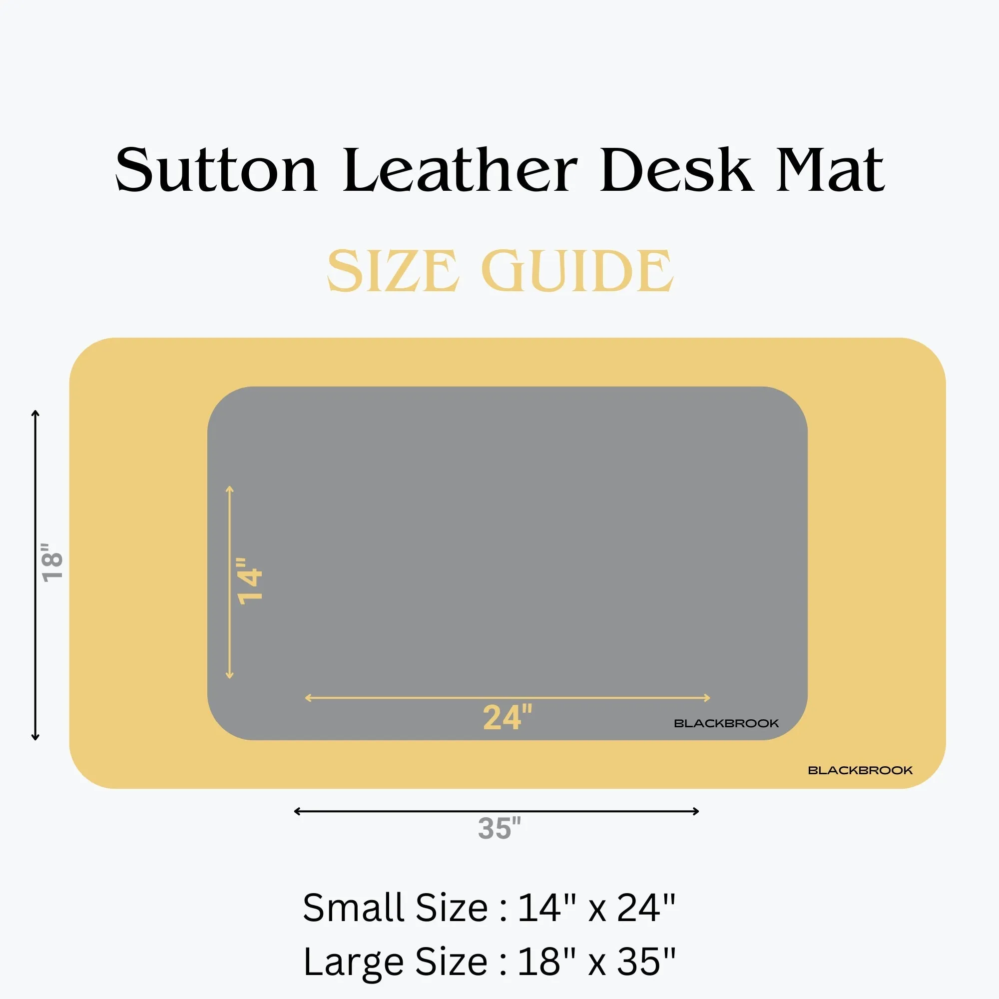 Sutton Leather Desk Mat, Small, Black