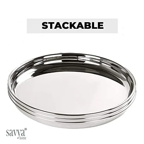 The Better Home Tall Jars 1000ml (Pack of 6) | Food Jars & Containers|Food Storage For Kitchen & SAVYA HOME 6 pcs big Plate Set |Pack and Store Combo (2 Containers   6 Big Plates)