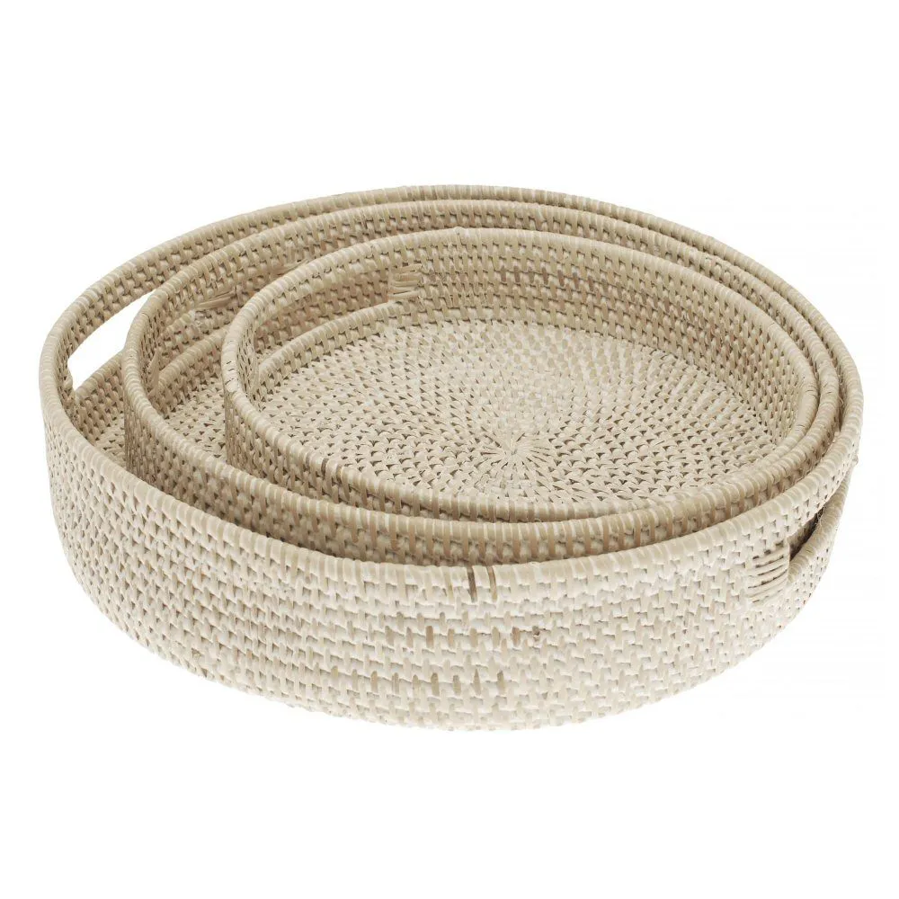 Walton & Co. 30cm White Rattan Tray