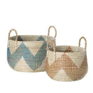 Zigzag Woven Basket , Set of 2